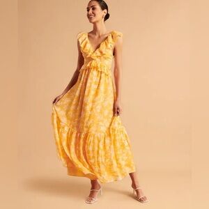Abercrombie & Fitch Drama Ruffle Maxi Dress